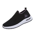 thumbnail image 3 of Domuza Women’s Slip On Knit Walking Sneakers, Breathable No-Lace Platform Orthopedic Casual Athletic Shoes Black 7.5（EU-39）, 3 of 5