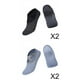 thumbnail image 1 of 4 pares de calcetines de pilates y ballet para mujer, zapatos de yoga antideslizantes, calcetines de masaje para el hogar, negro gris, 1 of 9