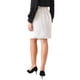 thumbnail image 3 of Falda de tweed para mujer INSPIRE CHIC con cintura alta elástica, decoración de botones, estilo faux wrap, largo hasta la rodilla, M Blanco, 3 of 5