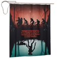 thumbnail image 1 of Juego de cortina de ducha Stranger Things con gancho, decoración para el baño, fácil cuidado, lavable a máquina, tela de poliéster duradera, cortina de ducha de tela impermeable, 66 x 72 pulgadas, 1 of 8