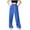 Blue, variant on EDFBUYKRS Female Women Pants Casual Cargo Pants Women Tall 34-36 Inseam Women's Solid Color Autumn and Winter High Waisted Drawstring Pocket Wide Leg Fitness and Sports Casual Sweatpants L