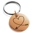 thumbnail image 1 of Stainless Steel Heart Love Arrow Engraved Small Medallion Circle Charm Keychain Keyring, 1 of 1