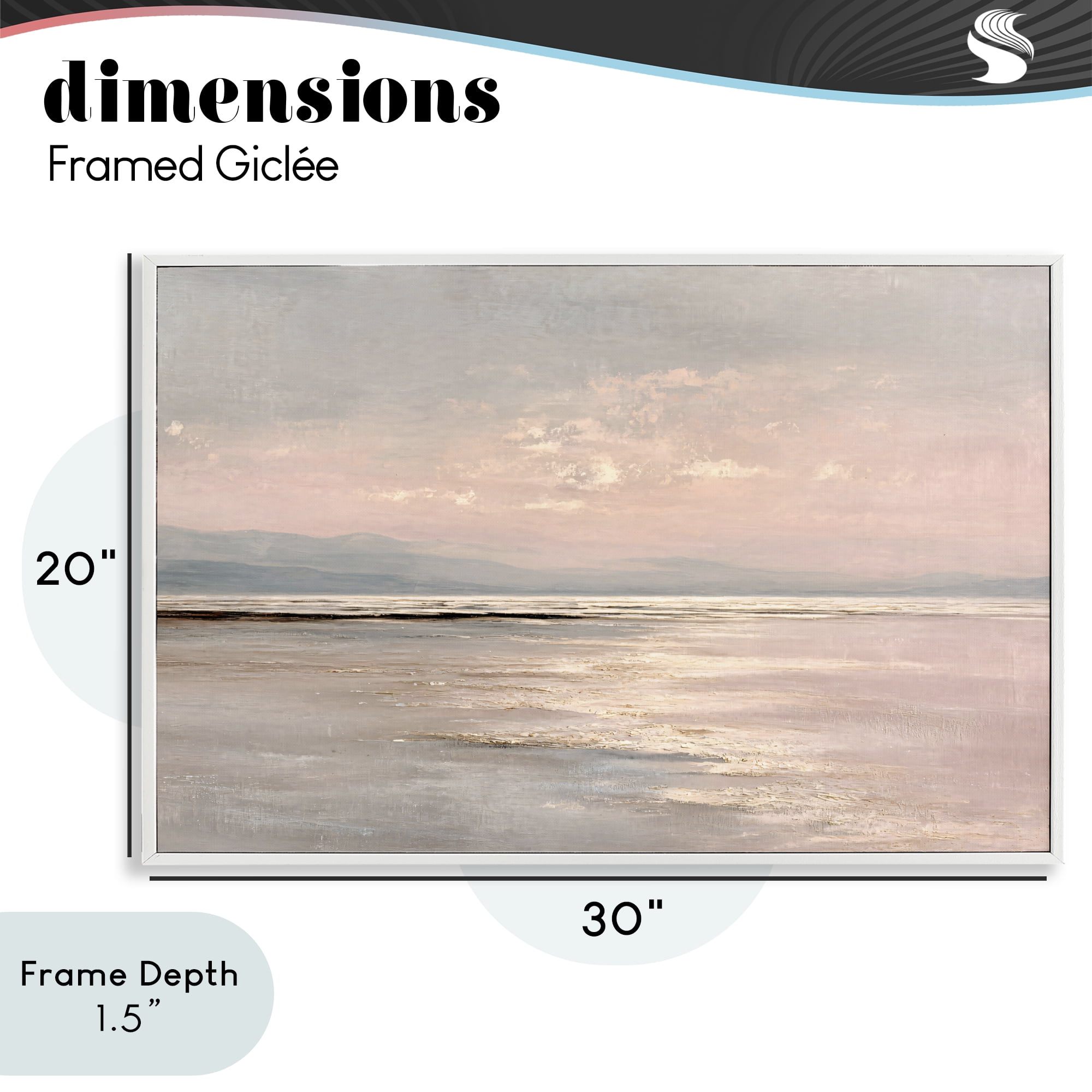 Stupell Industries Vast Blush Seascape White Framed Giclee Art, design by Jacky Ngan