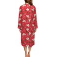 thumbnail image 2 of Yuyamidu Reindeer Zipper Front Robes for Women Long Dressing Gown Candy Canes Mid-Length Robe Size 4XL Christmas Bathrobe with Pockets Red Long Sleeve Housecoats, 2 of 7
