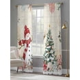 thumbnail image 4 of Beige Christmas Sheer Curtains 84 Inch Length 2 Panels Set Window Treatments, Snowman Xmas Tree Coastal Snowflake Starfish Rod Pocket Semi Curtains for Living Room/Bedroom/Kitchen, 104"W x 84"L, 4 of 7