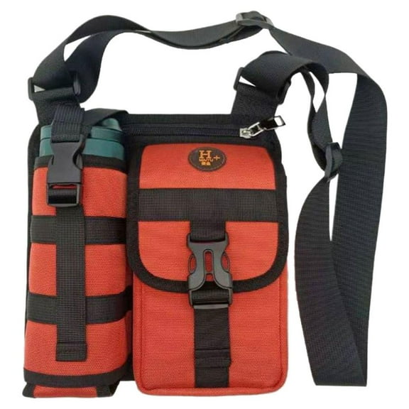 Shoulder Bag with Water Bottle Holder - Crossbody Sports Bag, Adjustable Shoulder Holder for Hiking and Daily Use