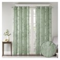 thumbnail image 2 of Palm Leaf Burnout Window Sheer Sage Green 50x84", 2 of 9