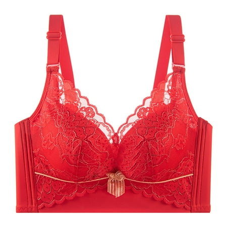 Women s Breathable Lace Thickening Bras  Seamless Support  Underwire  Wire-Free  Comfortable  for Daily Wear  Sports Bra  Nursing  Maternity  Seamless Seamless  No Wire Bras for Women | Red XL