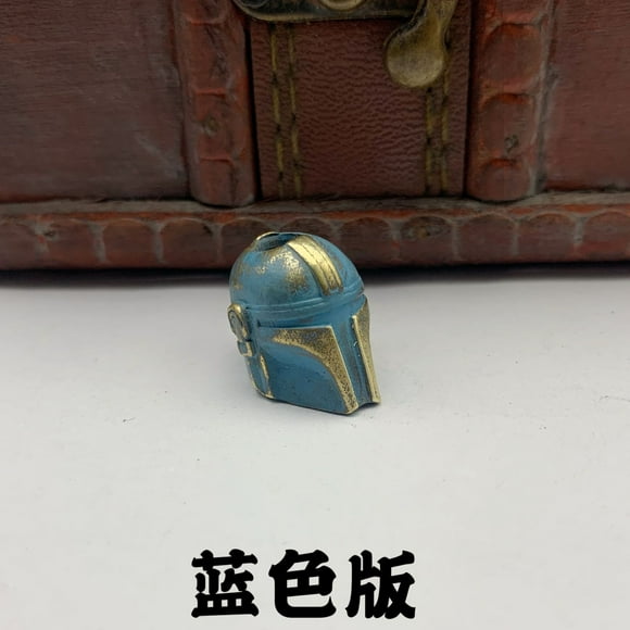 Alien Helmet Folding Knife Bead Paracord Woven Lanyard Keychain Pendants Brass DIY EDC Umbrella Rope Hangings Charms Accessories blue