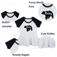 thumbnail image 2 of Pack of 2, Baby Bear & I'm Not A Baby Funny Dresses For Baby, Newborn Babies Skirts, Infant Princess Dress, Toddler Frocks (Black Raglan Dresses, 18-24 Months), 2 of 5