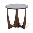 thumbnail image 2 of Benjara Natra Side End Table- 26" Round- Cutout Base- Dark Brown Solid Wood, 2 of 7