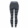 thumbnail image 2 of Elvqul Womens Leggings Pants Gray Striped Athletic Pants High Waist Stretch Workout Casual Leggings for Women, 2 of 9