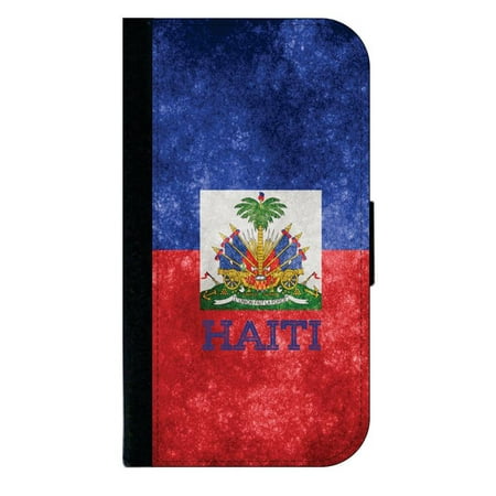 Haiti Grunge Flag - Wallet Style Phone Case with 2 Card Slots Compatible with the Samsung Galaxy s6 Edge