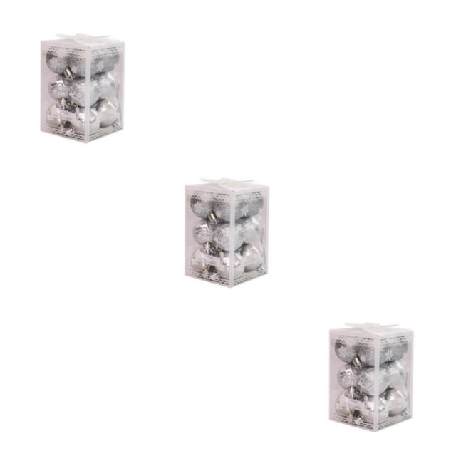 maskred 12piece Wedding New Year Navidad Pendant Ball Durable Construction For Lasting silver 3Set