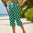 thumbnail image 2 of Maean Women's Capri Pants Polka Dots Straight Leg Elastic Waist Drawstring Trousers Casual Capris Pant, 2 of 5