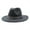 Gray, variant on Classic Felt Fedora Hats for Men Women Floppy Wide Brim Panama Hat with Belt Buckle Coffee