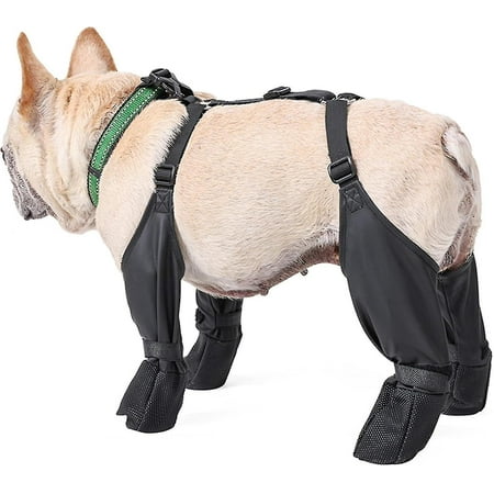 Winter Dog Boots Anti-slip  Waterproof Dog Boots With Auxiliary Strap  Dog Shoes With Rugged Rubber Sole  Anti-fall Dog Hiking