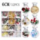 thumbnail image 1 of pstuiky 12 adornos navideños de bolas para decorar el árbol de Navidad. Adornos navideños de varios estilos para fiestas. Bolas de plástico para decorar árboles de Navidad., 1 of 4