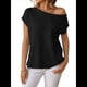 thumbnail image 1 of Jersey de Punto de Corta con Hombros Descubiertos para Mujer, Color Negro, Talla M, 1 of 8