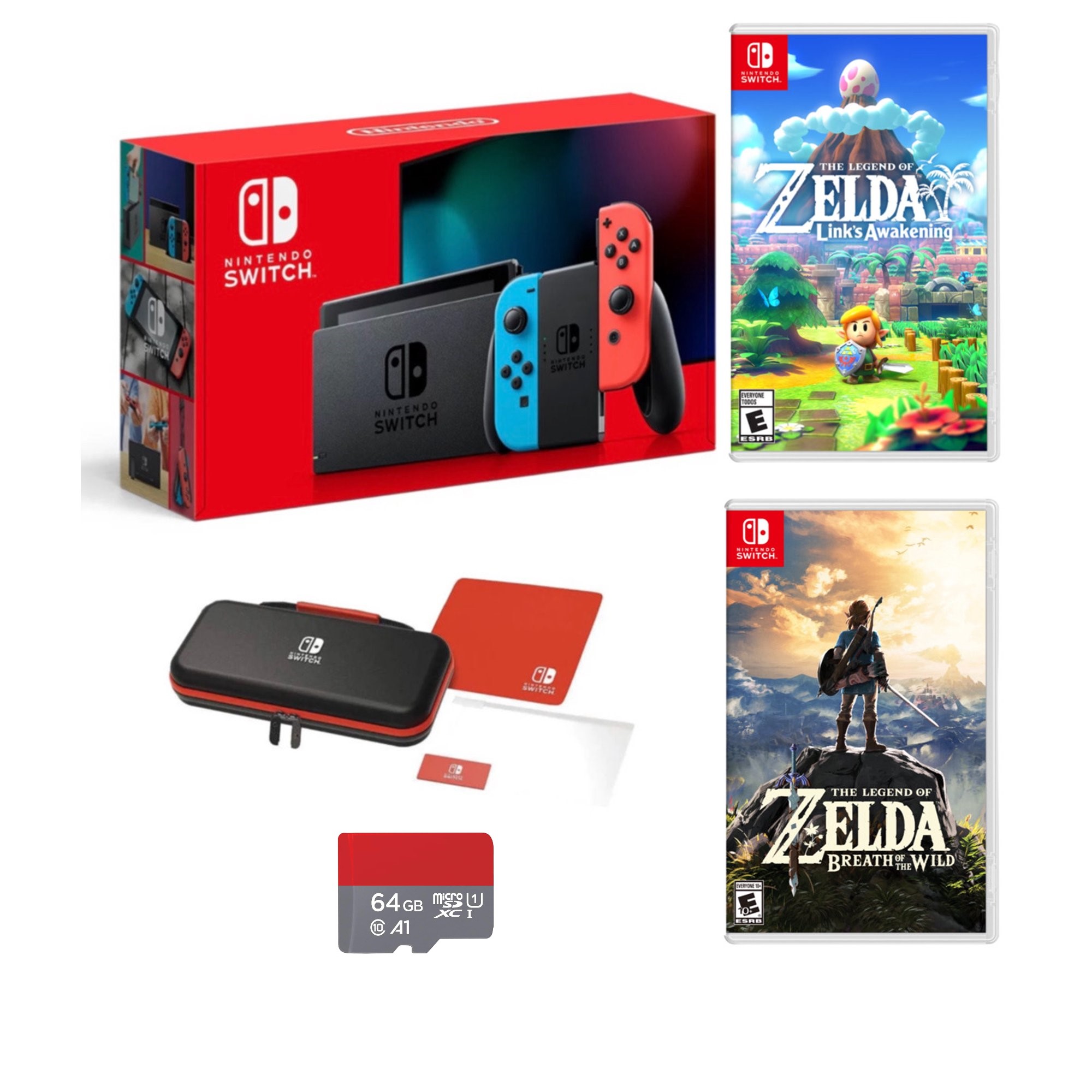 New Nintendo Switch Console with Neon Blue & Red JoyCon Bundle with