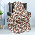 thumbnail image 4 of Botanical Soft Flannel Fleece Throw Blanket, Retro Style Blossoming Bouquets with Birds Roses Gardening Feathers Bluebells, Cozy Plush for Indoor and Outdoor Use, 60" x 80", Multicolour, by Ambesonne, 4 of 5