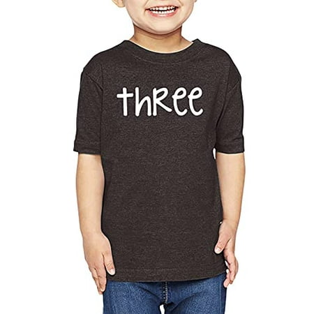 

7 ate 9 Apparel Unisex Kids Three Birthday Shirt for Boys 3 Birthday Shirt 3rd Bday Third Shirts Grey Shirt