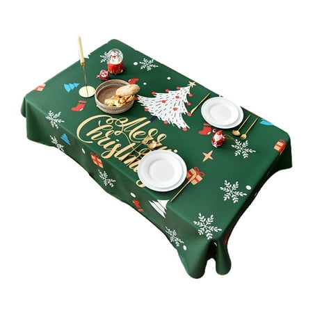 

Nordic Rectangle Christmas Tablecloth Oil-Proof Water Resistance Table Cover
