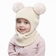 thumbnail image 3 of Karoyedx Winter Scarves for Kids Autumn And Winter Pullover Hat Children's Double Ear Hat Solid Color Cute Knitting Yarn Men's And Women's Baby Hat Beige Size,One Size, 3 of 3