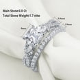 thumbnail image 3 of Newshe 1.7ct Princess Pear Wedding Rings for Women White AAAAA Cz Engagement Bridal Ring Set Size 6, 3 of 11