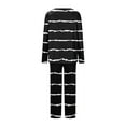 thumbnail image 4 of Tnhcen 2025 Women's Striped Sets 2 Piece Lounge Sets Pajamas Long Sleeve Tops and Pants Matching Set Homewear S-3XL, 4 of 4