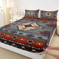 thumbnail image 4 of jejeloiu Bold Tribal Bed Sheets,Southwest Print Full Size Sheets For Boys,Red Gray,4-Piece,1 Flat Sheet, 1 Fitted Sheet and 2 Pillowcases, 4 of 6