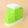thumbnail image 2 of Multifunctional Plastic Utensil Organizer Flatware Holder with Holey Base House Rest Dish Rack Countertop Storage for Kitchen (Green), 2 of 8