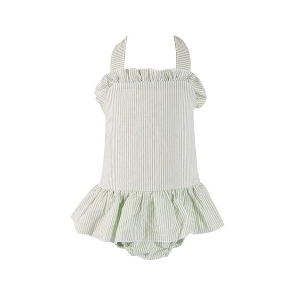 KAUOD Toddler Baby Girls Solid Ruffles One Piece Swimsuit Sleeveless Square Neck Beach Swim Cover up 𝐔𝐏𝐅 50  Swimwear