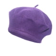thumbnail image 2 of Boinas de pintor de color liso para mujer y para invierno, gorro cálido para mujer, 2 of 2