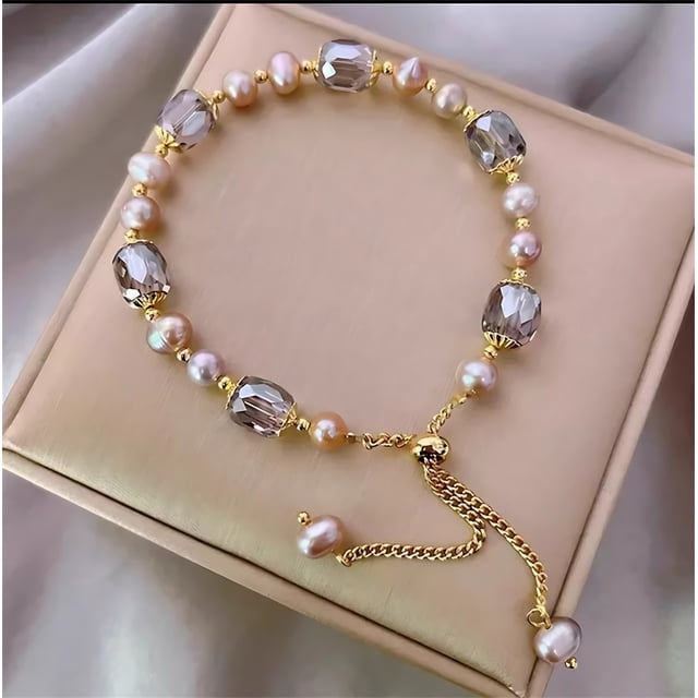 Pulseras para mujer, regalos para mujer, pulseras de perlas para mujeres y niñas 2024, pulseras elegantes vintage en capas, pulsera de perlas de doble capa, joyería de boda para novias, el collar