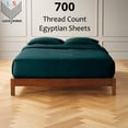 thumbnail image 2 of 24" EXTRA DEEP POCKETS - 700-Thread Count 100% Egyptian Cotton Full XL Sheet Set, 4PC (1 Flat, 1 Fitted, 2 Pillowcases) Long Staple Cotton, 700-TC Pure Cotton - Full XL, Teal Blue, 2 of 7