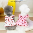 thumbnail image 4 of 2 Pack Strawberry Dog dresses with D-ring Summer Puppy Clothes for Small Dog Girl Spring Cat Outfit Cotton Sleeveless Pet Dress for Kitten Chihuahua Pomeranian Yorkie, 4 of 6