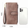 thumbnail image 5 of FALAN MULE Women’s Leather Wristlet Wallet Rfid Blocking with 5 ID Windows and Double Zipper, 5 of 9