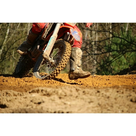 Canvas Print Motorcycle Race Enduro Driver Sand Motocross Stretched Canvas 10 x