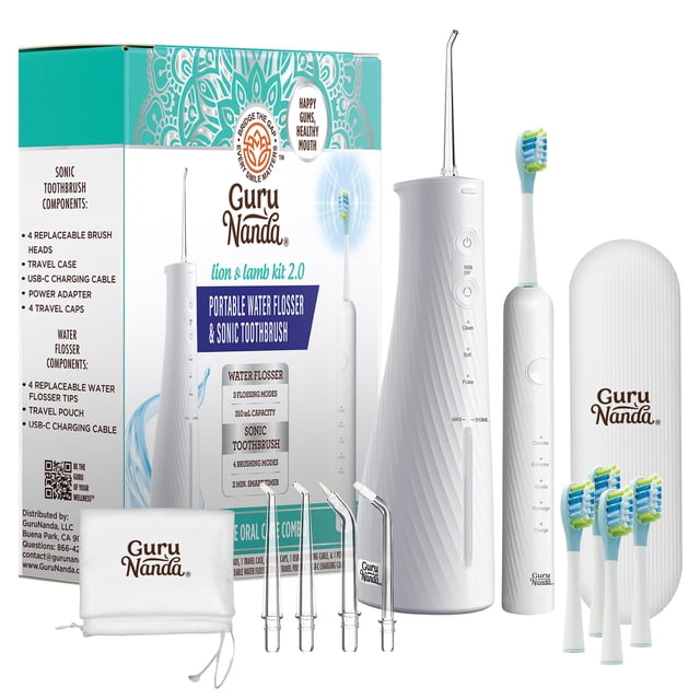 Cepillo de dientes eléctrico con hilo dental GuruNanda Lion & Lamb