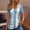 Light Blue, variant on Hrsba Women's Oversized Casual Tops,Blouses for Women Solid Color V Neck Short Sleeve Top with Ruffled Collar Court Style Fall Outfits for Women