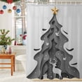 thumbnail image 6 of Christmas Tree Shower Curtains for Bathroom, Abstract Grey Trees Elk Gift Bird Star Art Waterproof Fabric Shower Curtain for Bathroom Bathtub Decoration, Machine Washable, 54x"78", 6 of 9