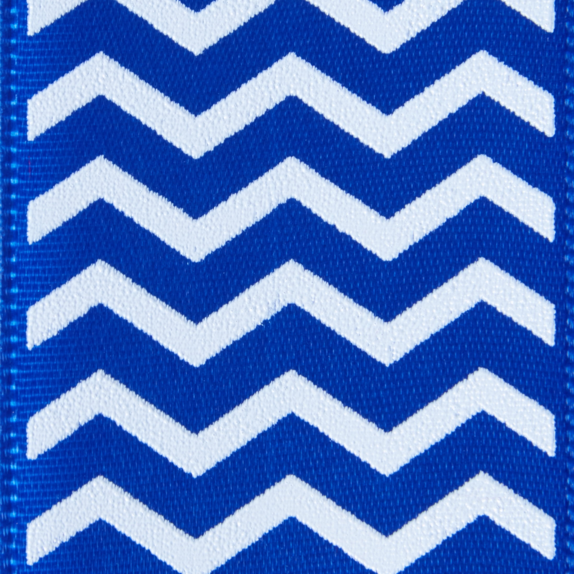 Offray Ribbon, Chevron Royal Blue 1 1/2 inch Single Face Satin Polyester Ribbon for Sewing, Crafts, and Gifting, 9 feet, 1 Each
