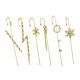 thumbnail image 1 of Pendientes De Gancho Sobre Orugas Para Mujer, 6 Uds., Aleación De Diamantes De Imitación, Orejeras Para Mujer Speravity AP005606-00, 1 of 6