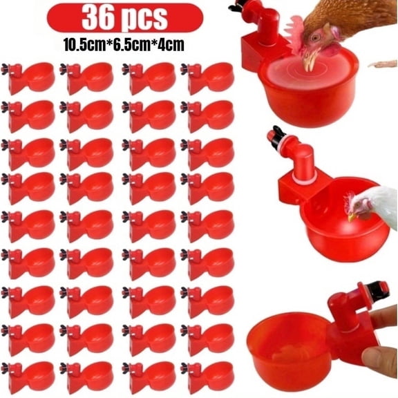 Guman Network Technology Leak-Proof Chicken Coop Water Cup Set with 36 Pieces Chicken Duck Drinking Bowls (36 Pack)