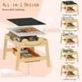 thumbnail image 6 of Costway 5-in-1 Kids' Table & Chair Set with Chalkboard, Whiteboard, 3 Storage Bins, 4 Hooks Natural + White + Orange, 6 of 10
