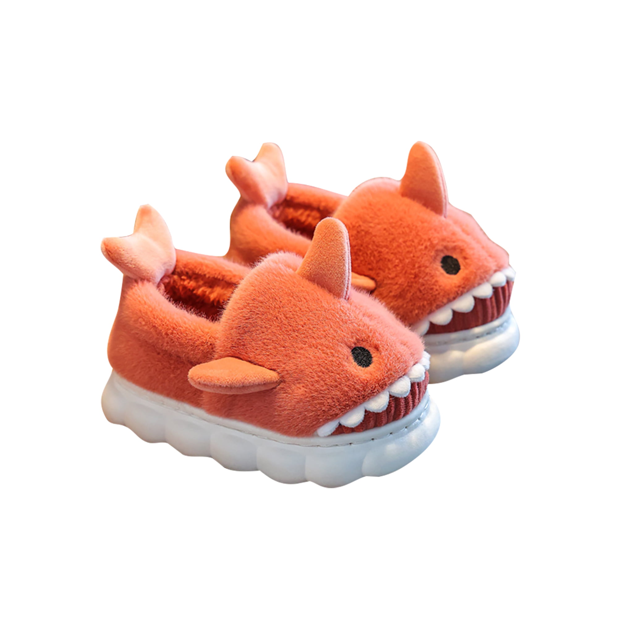 Woobling Kids Plush Slipper Slip On Animal Slippers Fuzzy Home Shoe Shark  Warm Shoes House Red  | Walmart Canada