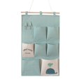 thumbnail image 1 of （Green）Wall Storage Bag Linen Fabric Organizer with Small Pockets for Home Office, 1 of 5