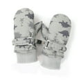 thumbnail image 2 of Riecok Kids Snow Gloves Waterproof Elastic Wrist Dinosaur Print Windproof Children Warm Gloves Gray 4 Years, 2 of 4