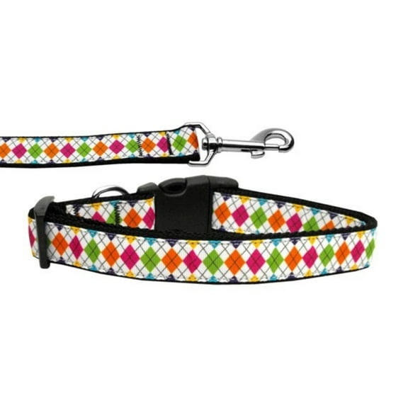 Mirage Pet Colorful Argyle Nylon Dog Collar SM